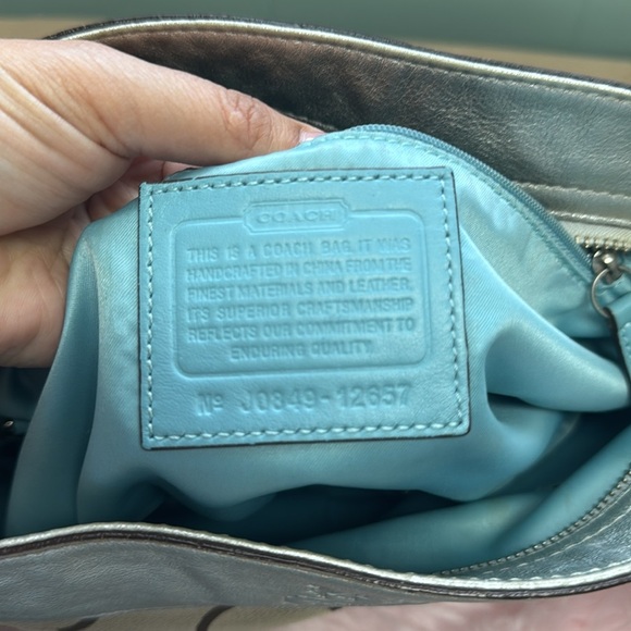 Coach Brown and Silver Shoulder Bag with Signature Monogram Vintage Y2K - Picture 7 of 10